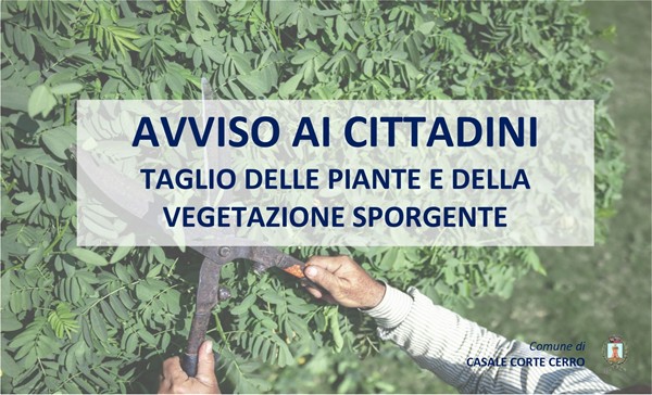 Avviso taglio delle piante e della vegetazione sporgente